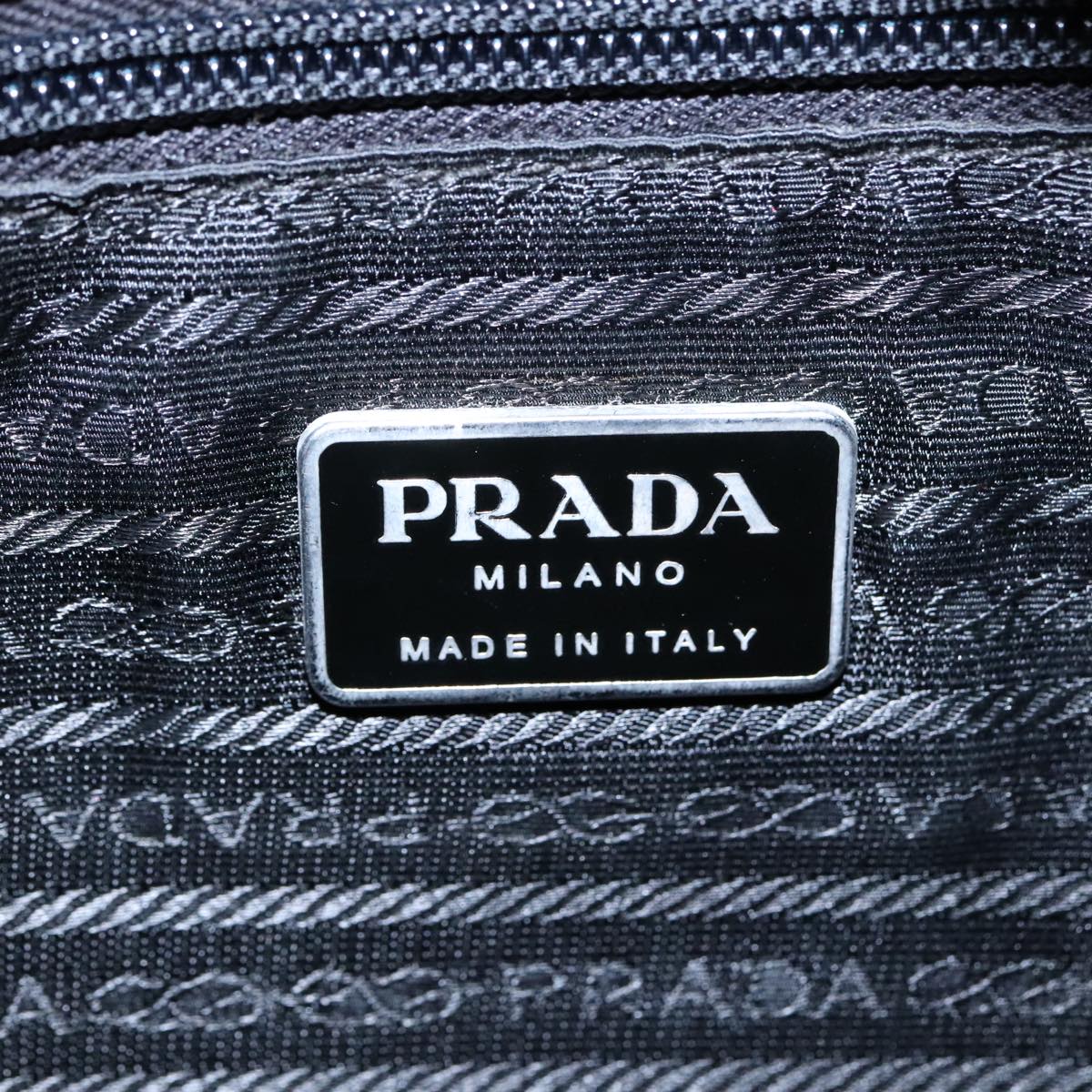 PRADA Tote Bag Nylon Black Auth 93873