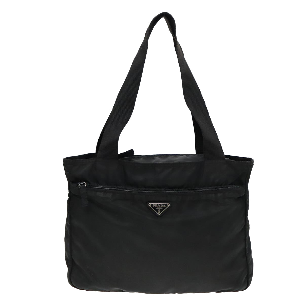 PRADA Tote Bag Nylon Black Auth 93873