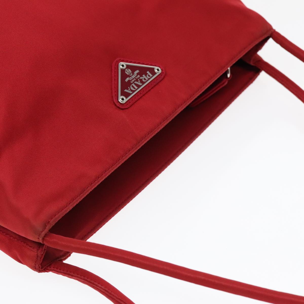 PRADA Tote Bag Nylon Red Auth 93876