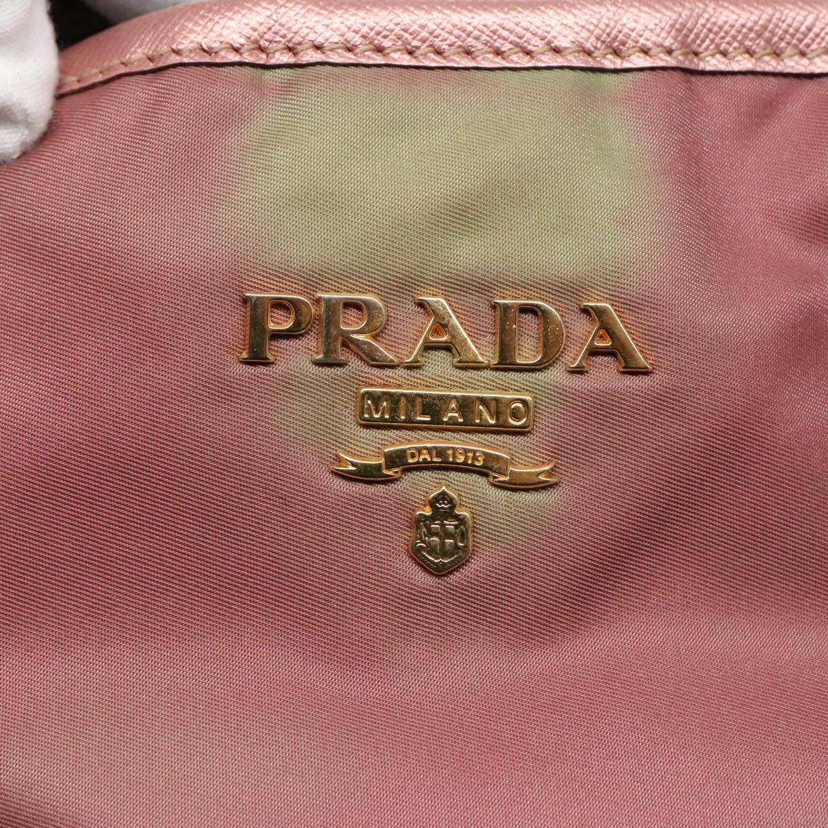 PRADA Tote Bag Nylon Pink Auth 93878