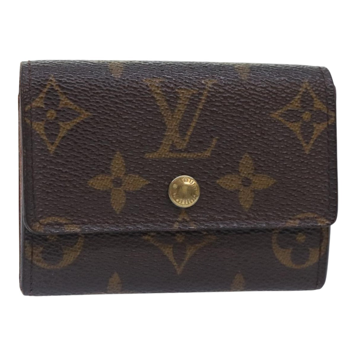 LOUIS VUITTON Monogram Porte Monnaie Plat Coin Purse M61930 LV Auth 93880