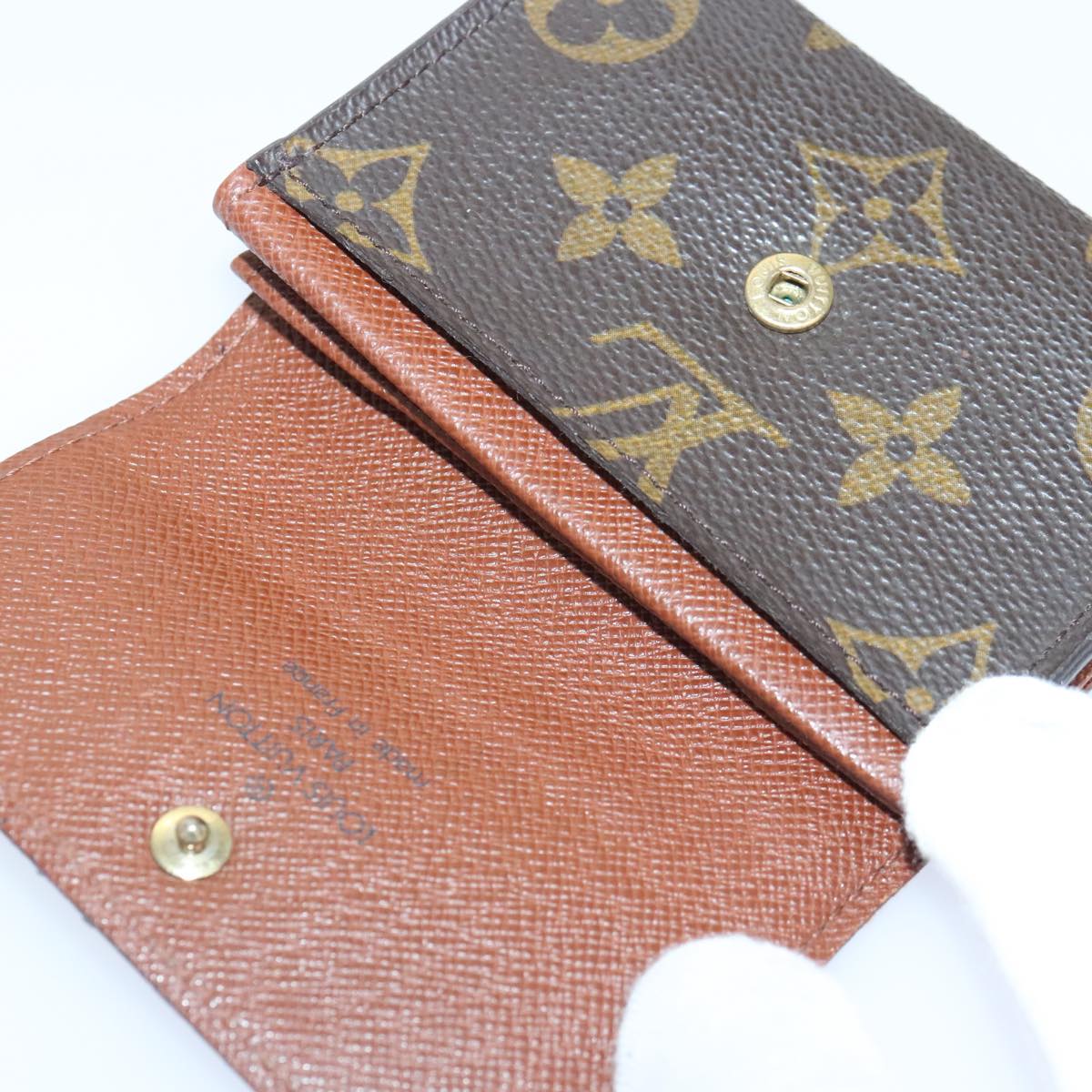 LOUIS VUITTON Monogram Porte Monnaie Plat Coin Purse M61930 LV Auth 93880