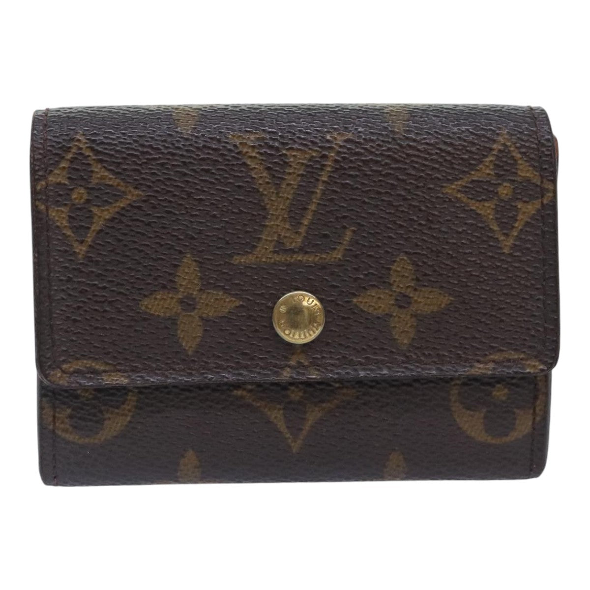 LOUIS VUITTON Monogram Porte Monnaie Plat Coin Purse M61930 LV Auth 93880