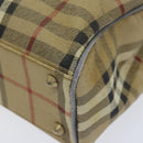 BURBERRY Nova Check Hand Bag PVC Beige Auth 93887-9