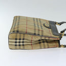 BURBERRY Nova Check Hand Bag PVC Beige Auth 93887-3