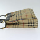BURBERRY Nova Check Hand Bag PVC Beige Auth 93887-5