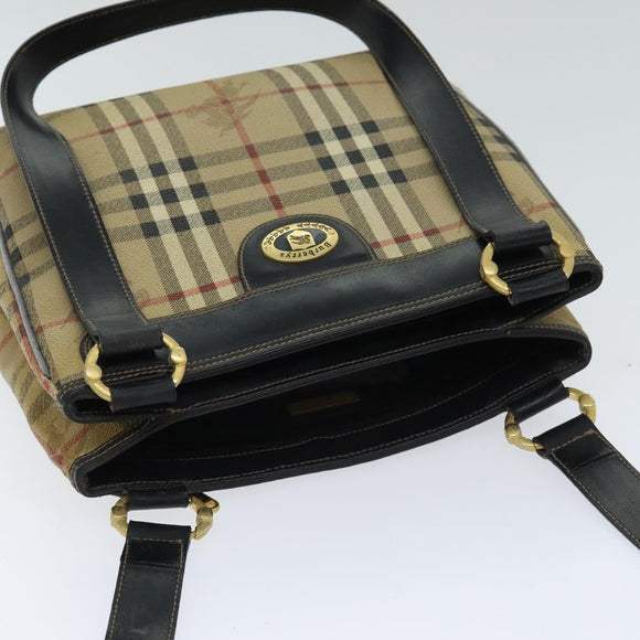 BURBERRY Nova Check Handtas PVC Beige Auth 93887