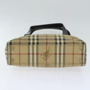 BURBERRY Nova Check Hand Bag PVC Beige Auth 93887-5