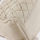 CHANEL Chain Shoulder Bag Leather White CC Auth 93890-12