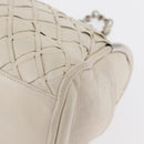 CHANEL Chain Shoulder Bag Leather White CC Auth 93890-13