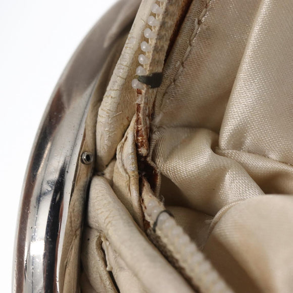 CHANEL Chain Shoulder Bag Leather White CC Auth 93890