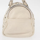 CHANEL Chain Shoulder Bag Leather White CC Auth 93890-4