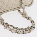 CHANEL Chain Shoulder Bag Leather White CC Auth 93890-7