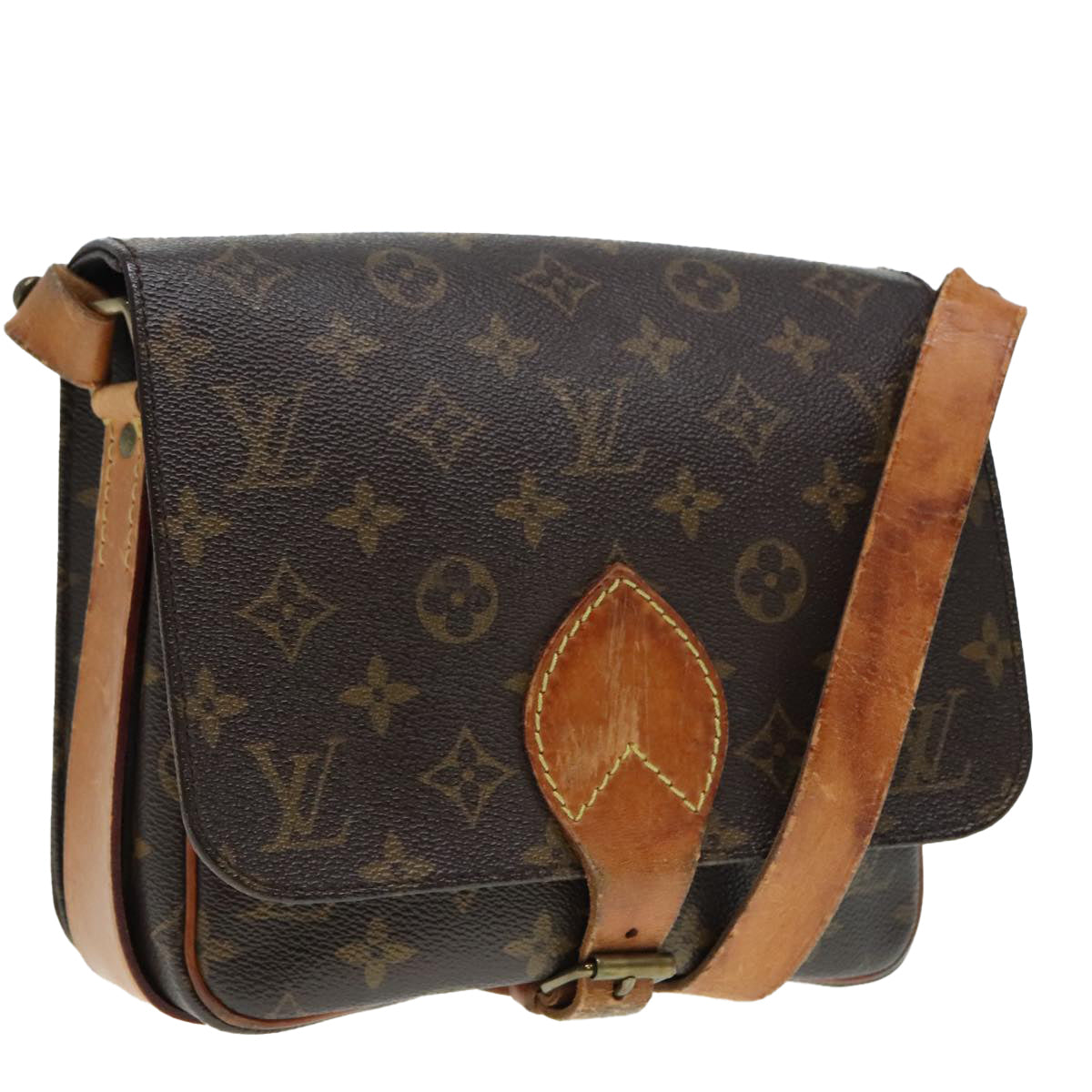 LOUIS VUITTON Monogram Cartouchiere MM Shoulder Bag M51253 LV Auth 93953