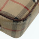 Burberrys Nova Check Shoulder Bag PVC Beige Gold Auth 93955-17