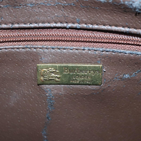 Burberrys Nova Check Shoulder Bag PVC Beige Gold Auth 93955