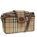 Burberrys Nova Check Shoulder Bag PVC Beige Gold Auth 93955-1