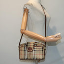 Burberrys Nova Check Shoulder Bag PVC Beige Gold Auth 93955-24