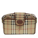 Burberrys Nova Check Shoulder Bag PVC Beige Gold Auth 93955-13