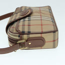 Burberrys Nova Check Shoulder Bag PVC Beige Gold Auth 93955-4