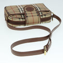 Burberrys Nova Check Shoulder Bag PVC Beige Gold Auth 93955-8