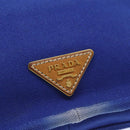 PRADA Shoulder Bag Canvas Blue Gold Auth 93988-17