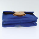 PRADA Shoulder Bag Canvas Blue Gold Auth 93988-6
