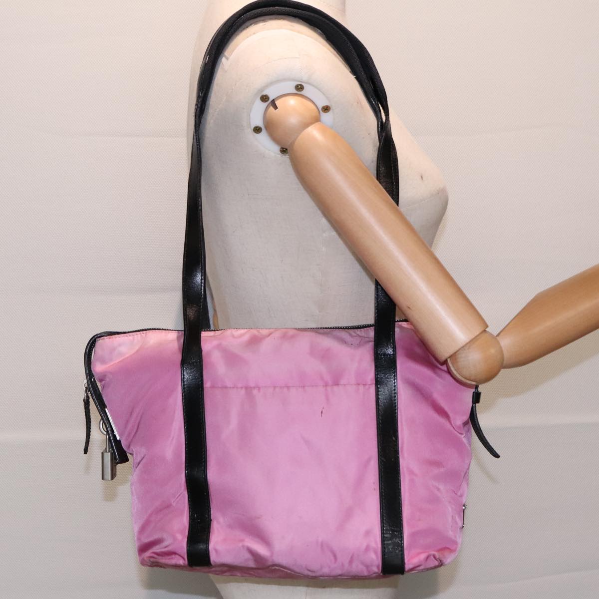 PRADA Shoulder Bag Nylon Pink Auth 93998