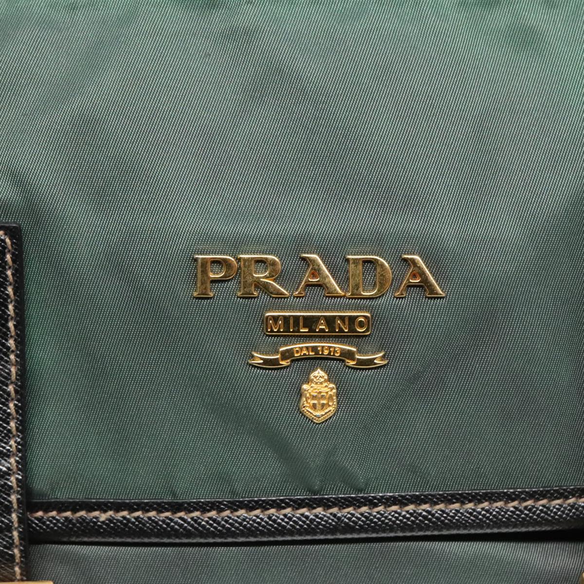 PRADA Shoulder Bag Nylon Green Auth 93999