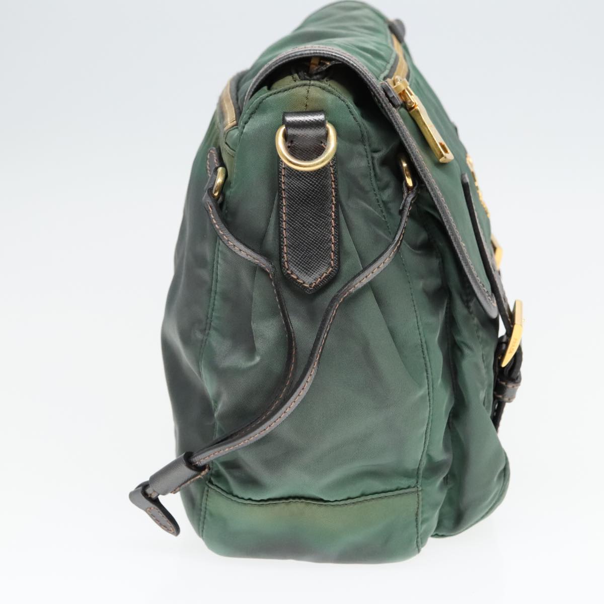 PRADA Shoulder Bag Nylon Green Auth 93999