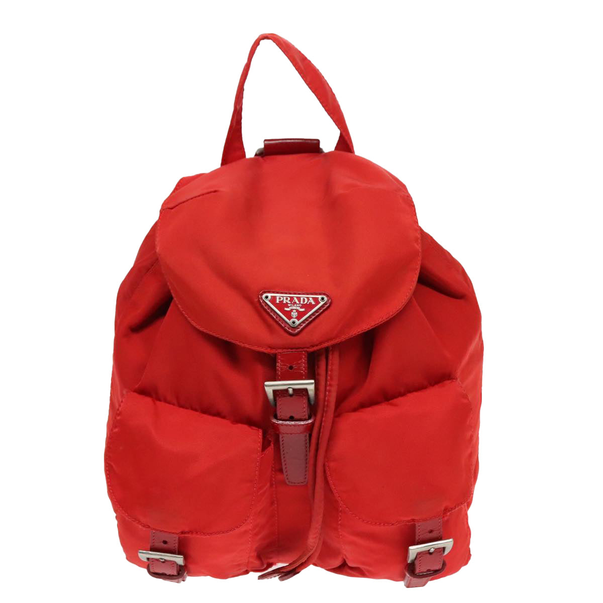 PRADA Backpack Nylon Red Auth 94000