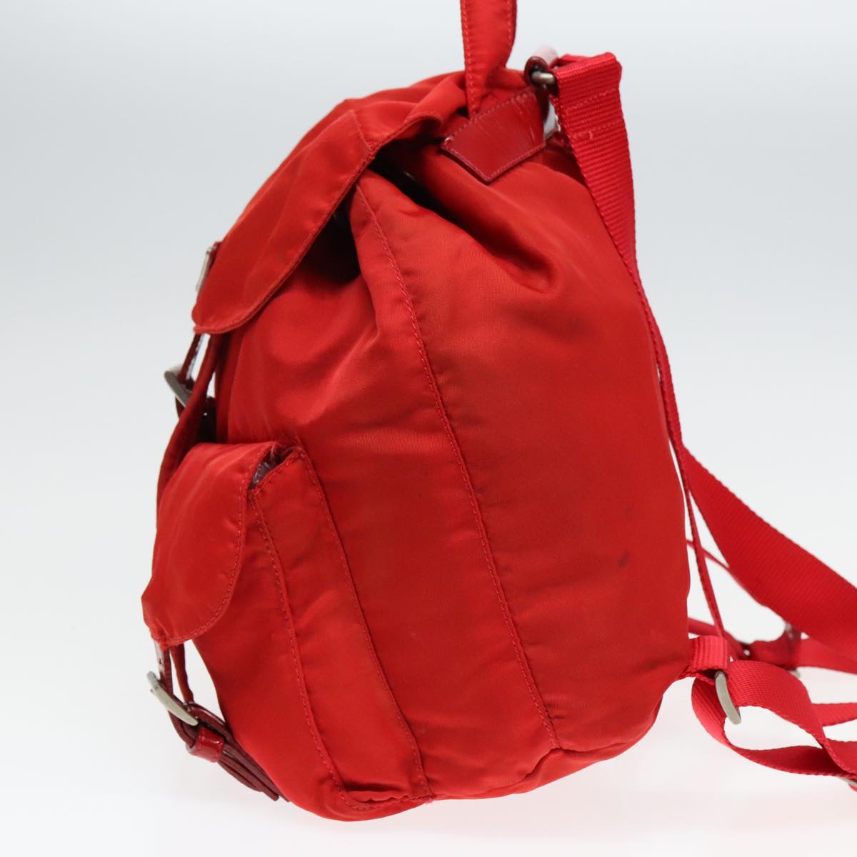 PRADA Backpack Nylon Red Auth 94000