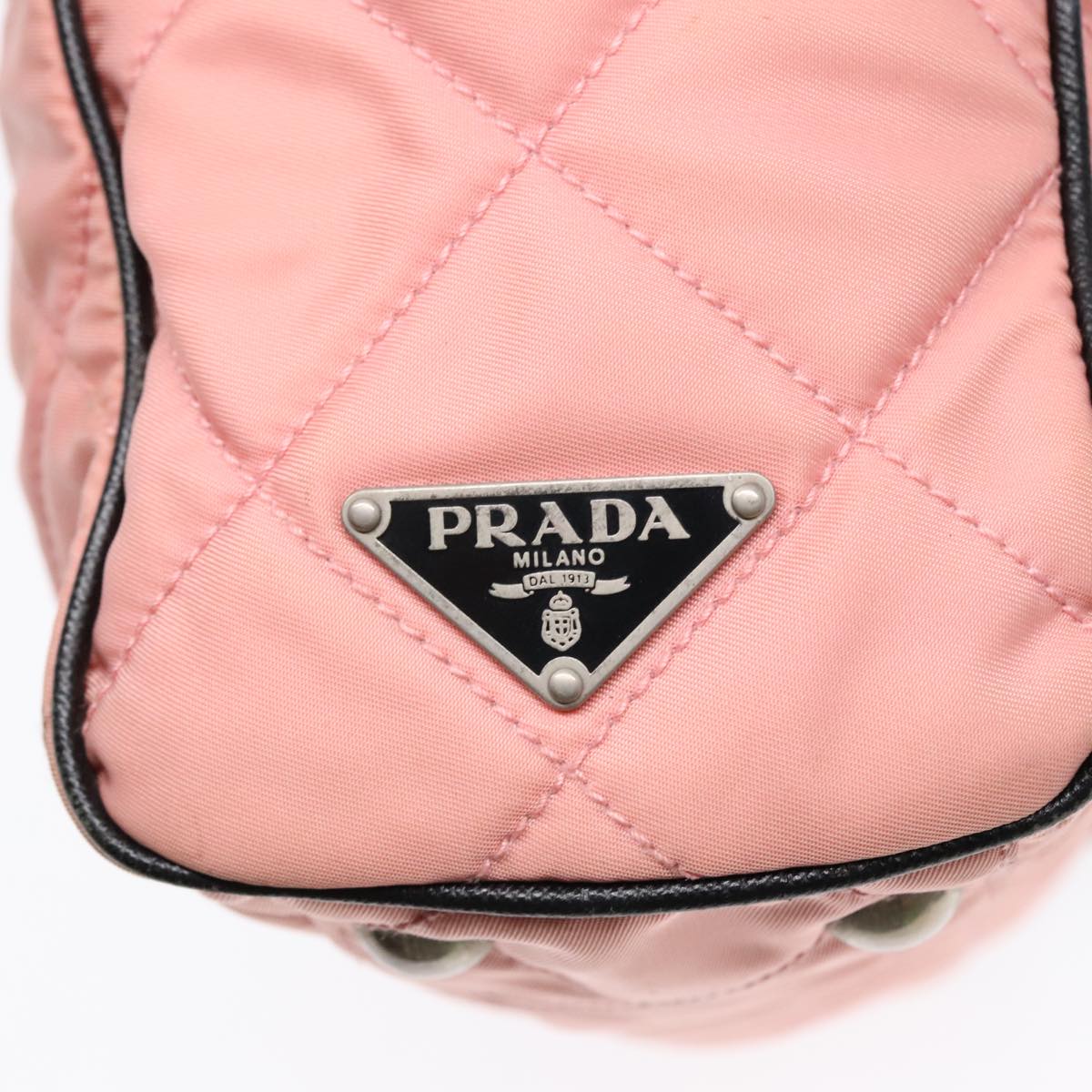 PRADA Quilted Chain Shoulder Bag Nylon Pink Auth 94001