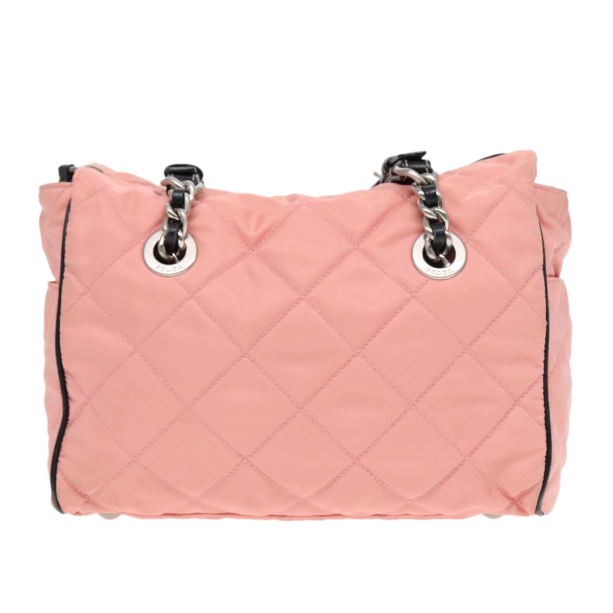 PRADA Quilted Chain Shoulder Bag Nylon Pink Auth 94001