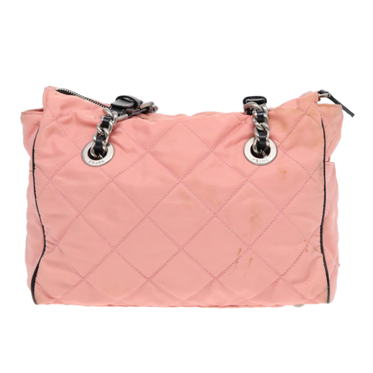 PRADA Quilted Chain Shoulder Bag Nylon Pink Auth 94001 - 0