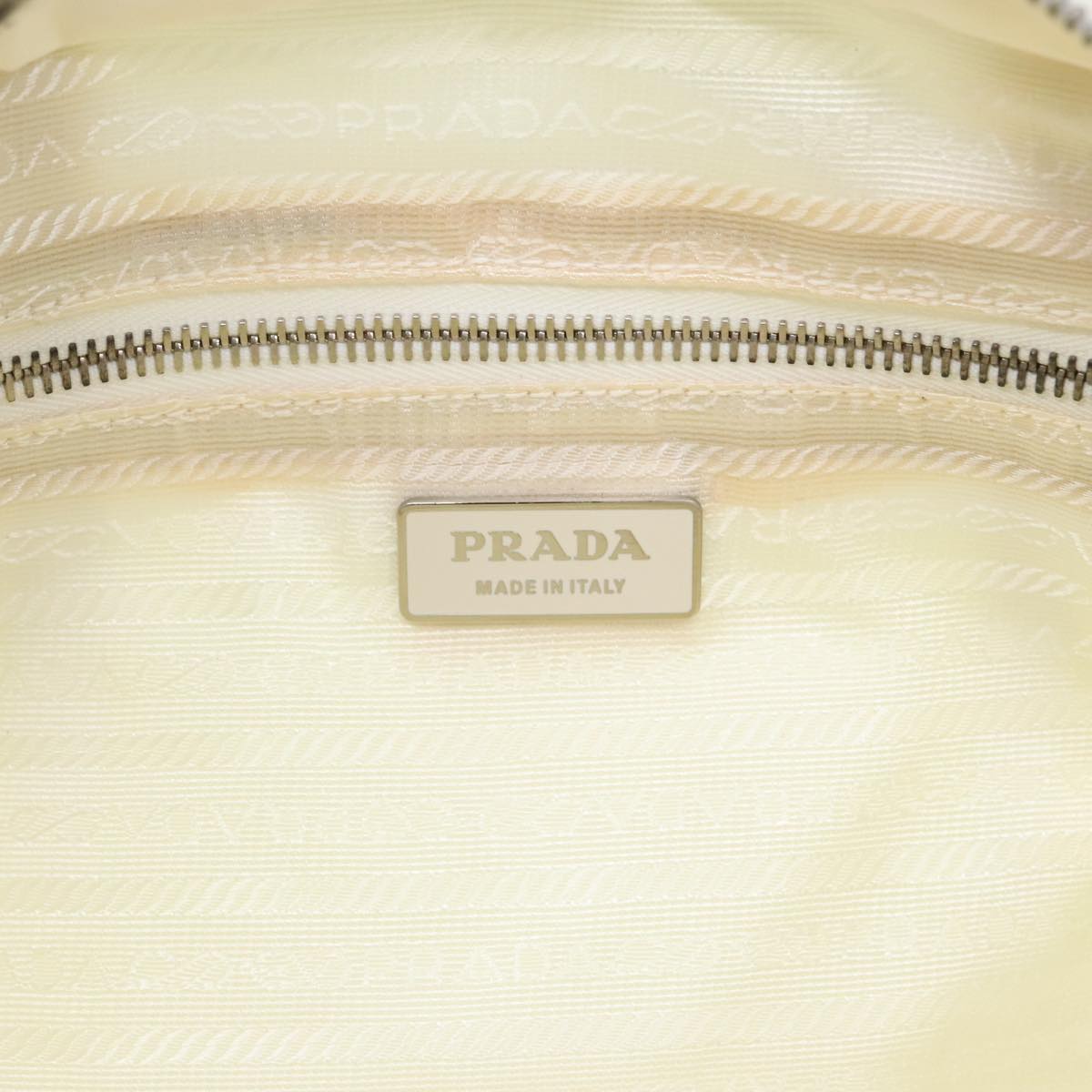 PRADA Hand Bag Nylon White Auth 94003