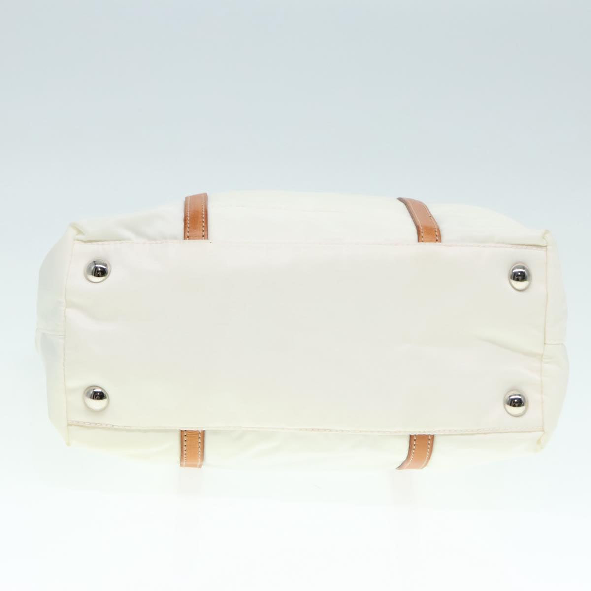 PRADA Hand Bag Nylon White Auth 94003