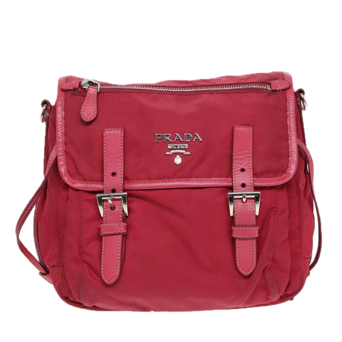 PRADA Shoulder Bag Nylon Pink Auth 94004