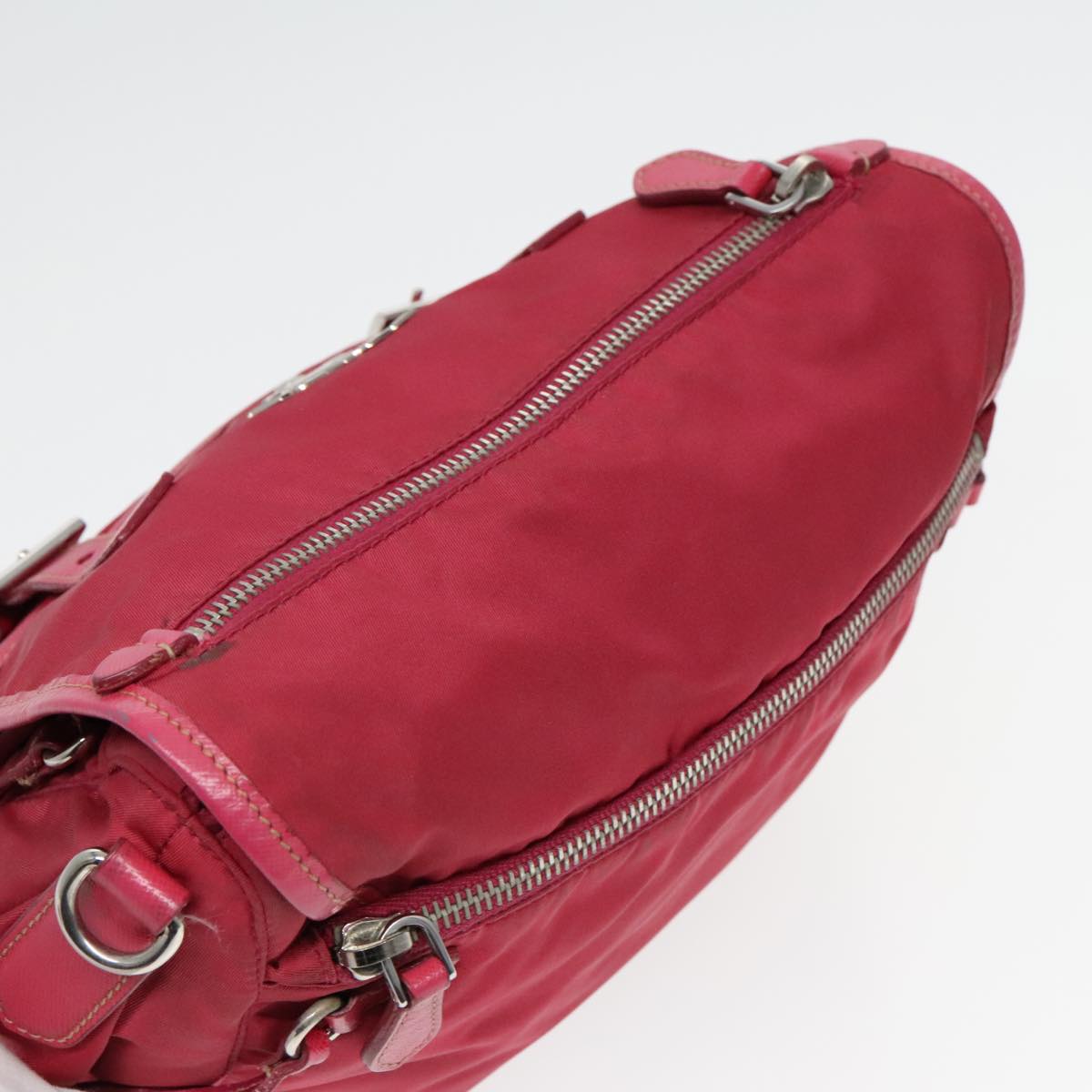 PRADA Shoulder Bag Nylon Pink Auth 94004