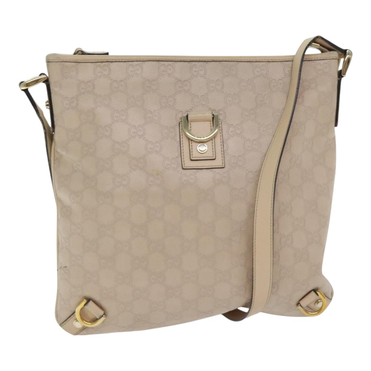 GUCCI GG Canvas Guccissima Shoulder Bag Beige Gold 131326 Auth 94007