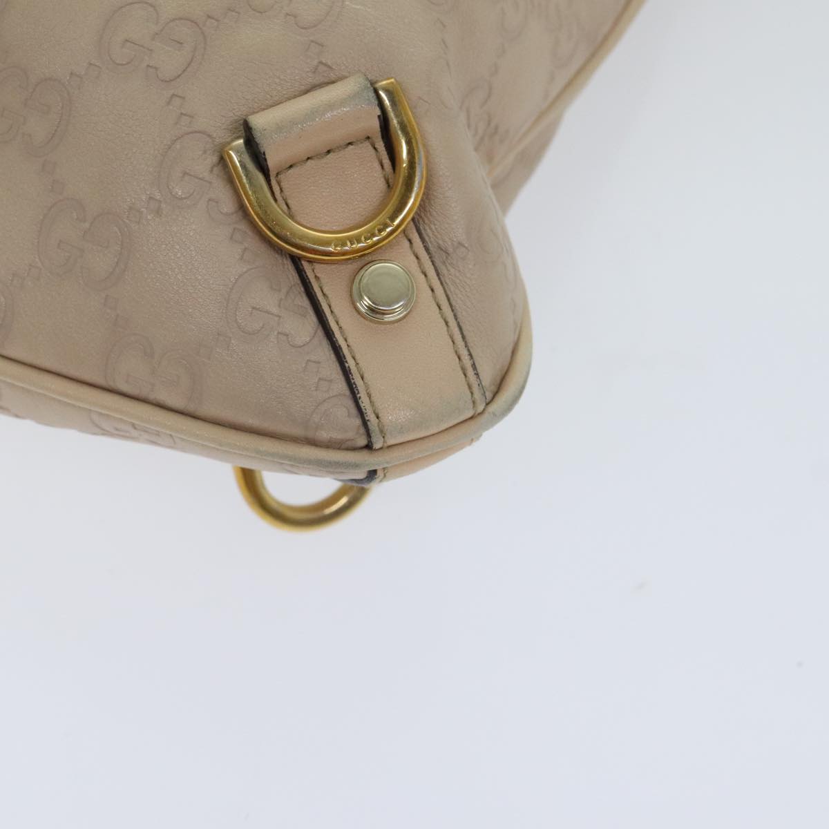 GUCCI GG Canvas Guccissima Shoulder Bag Beige Gold 131326 Auth 94007