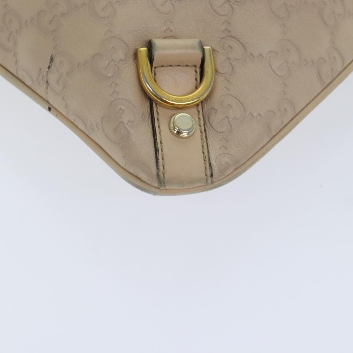 GUCCI GG Canvas Guccissima Shoulder Bag Beige Gold 131326 Auth 94007