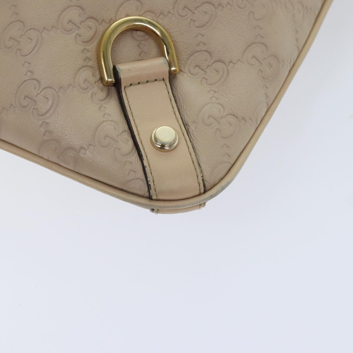 GUCCI GG Canvas Guccissima Shoulder Bag Beige Gold 131326 Auth 94007