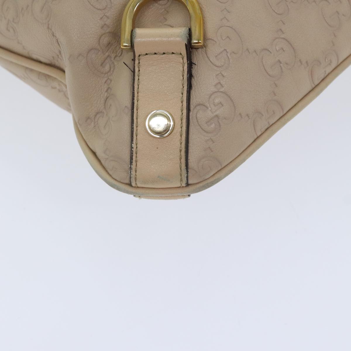 GUCCI GG Canvas Guccissima Shoulder Bag Beige Gold 131326 Auth 94007