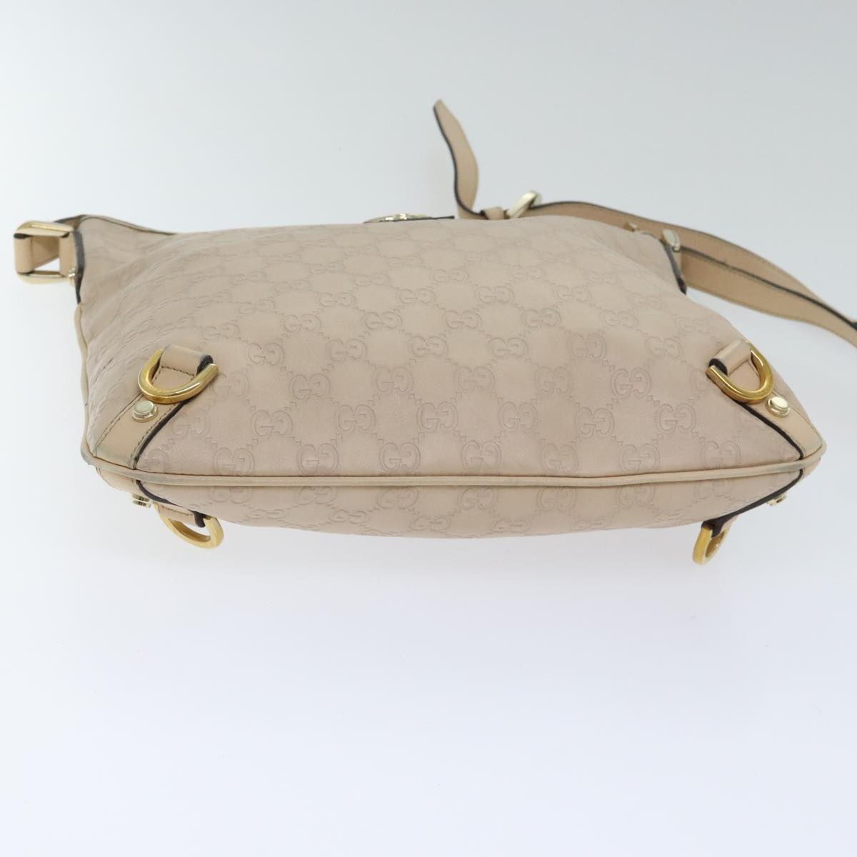 GUCCI GG Canvas Guccissima Shoulder Bag Beige Gold 131326 Auth 94007