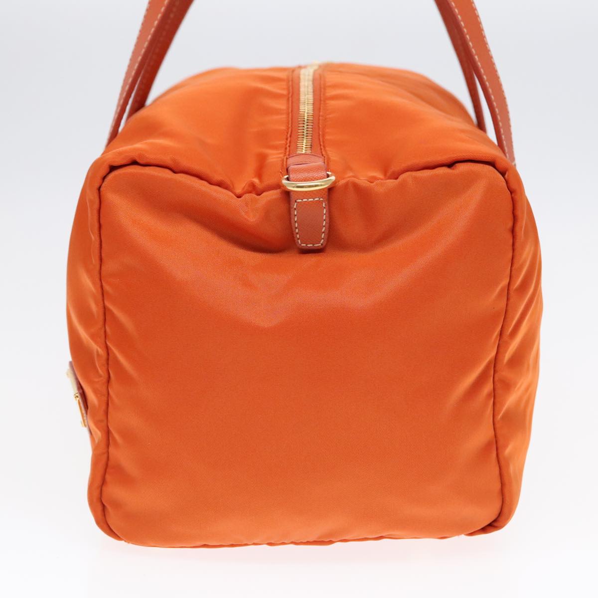 PRADA Boston Bag Nylon 2way Orange Gold Auth 94020