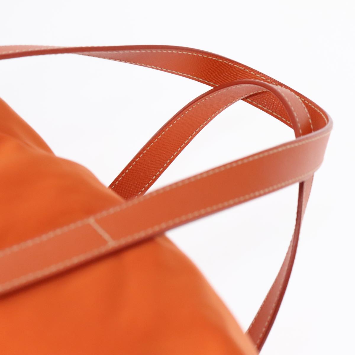 PRADA Boston Bag Nylon 2way Orange Gold Auth 94020