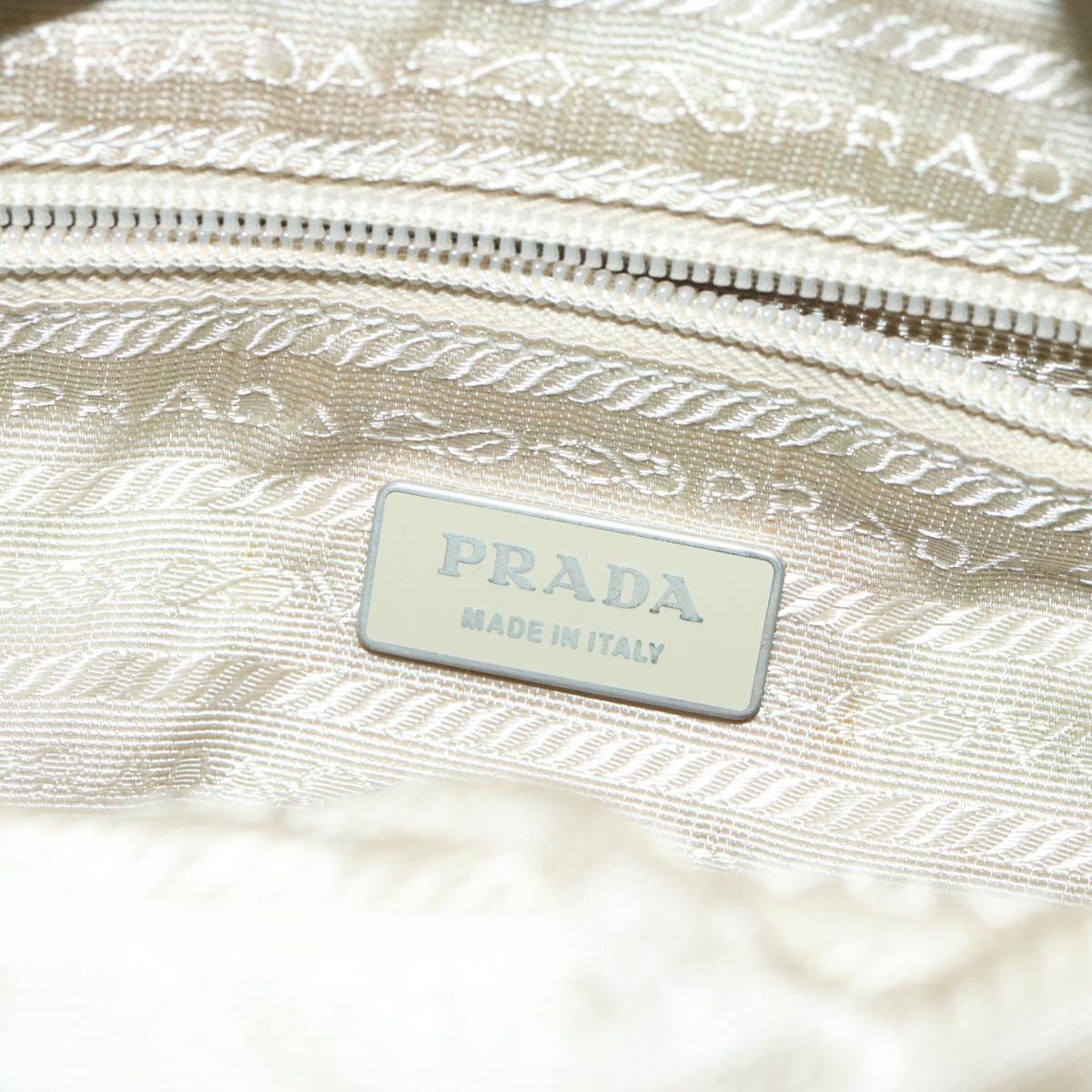 PRADA Shoulder Bag Nylon Light Blue Silver Auth 94021