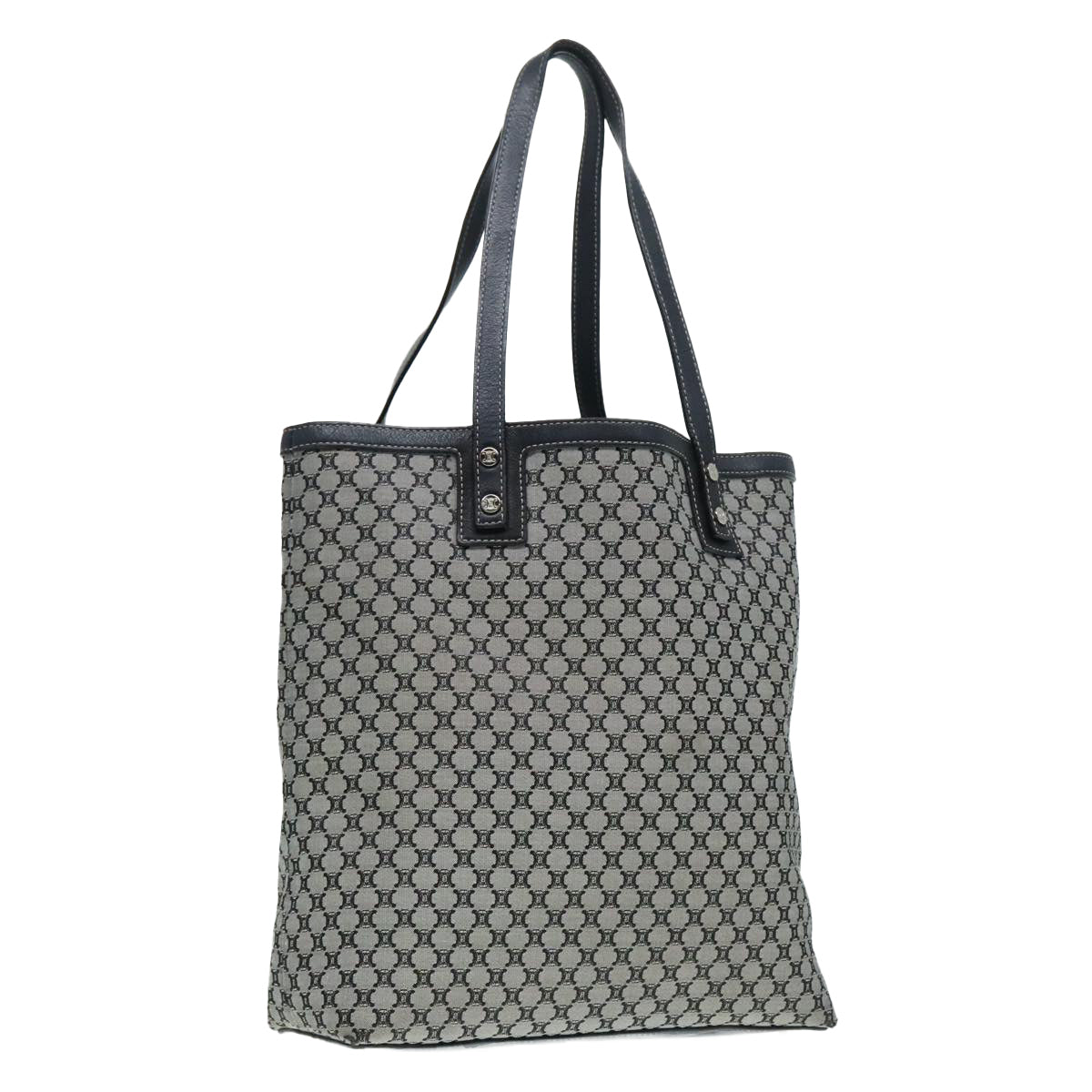 CELINE Macadam Canvas Tote Bag Gray Silver Auth 94023