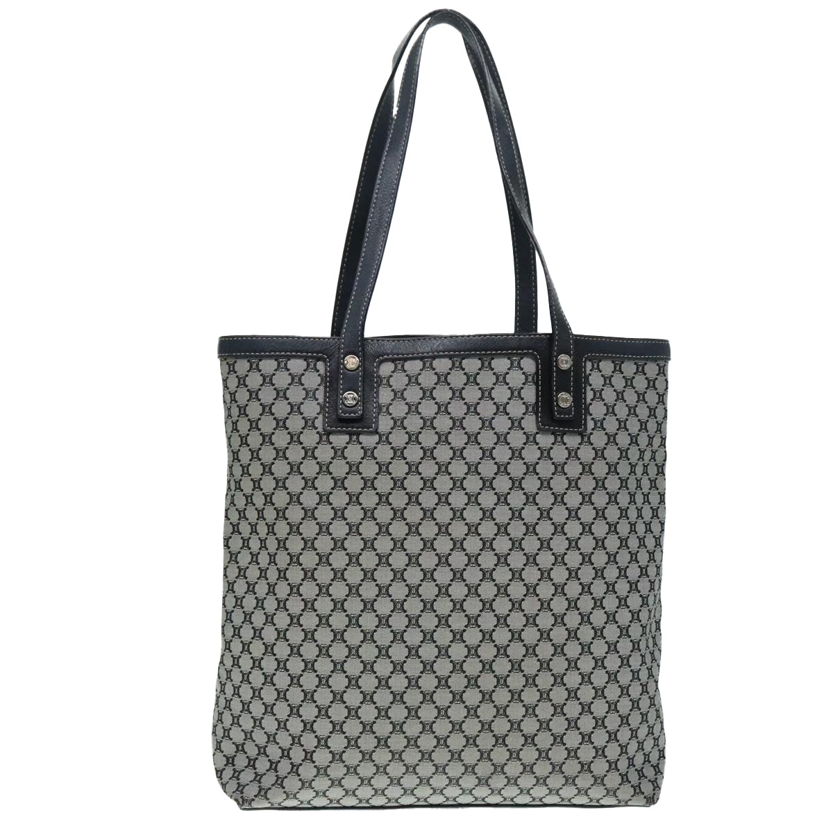 CELINE Macadam Canvas Tote Bag Gray Silver Auth 94023 - 0